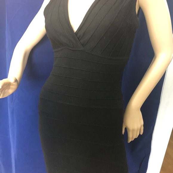 BCBG MaxAzria black sleeveless wool mini dress - Picture 2 of 6